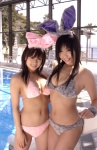 animal_ears bikini bunny_ears cleavage dgc_0125 pool sano_natsume swimsuit yamamoto_saori rating:Safe score:1 user:nil!