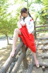 barefoot chiyoko_3 chocoball cosplay glasses miko original skirt twintails rating:Safe score:1 user:nil!