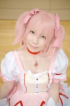 blouse choker cosplay gloves hairbows kaname_madoka kei miniskirt pink_hair puella_magi_madoka_magica skirt twintails rating:Safe score:0 user:nil!