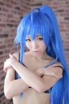bikini_top blue_hair cosplay himemiya_mahore izumi_konata lucky_star ponytail shorts swimsuit rating:Safe score:0 user:nil!