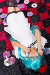 aqua_hair cosplay dress hairbows hatsune_miku natsu_yuki thighhighs twintails vocaloid zettai_ryouiki rating:Safe score:2 user:pixymisa