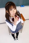 blouse bowtie cosplay higurashi_rin pleated_skirt saionji_sekai school_days school_uniform skirt thighhighs vest zettai_ryouiki rating:Safe score:4 user:pixymisa