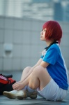 cosplay crossplay kikumaru_eiji momoneko_haru polo prince_of_tennis red_hair shorts rating:Safe score:0 user:nil!