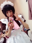 apron dress hairband iphone luchiino maid maid_uniform self-shot rating:Questionable score:3 user:nil!