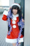 cosplay dress k-on! moeka nakano_azusa santa_costume stocking_cap thighhighs twintails zettai_ryouiki rating:Safe score:1 user:nil!