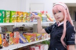 blouse cosplay familymart hairband megurine_luka pink_hair tie vocaloid yu rating:Safe score:1 user:nil!
