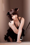 animal_ears cat_ears cleavage cosplay dress enacat_(black_version) enako garter_belt original thighhighs zettai_ryouiki rating:Safe score:6 user:nil!