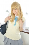assam blonde_hair blouse cosplay haruka k-on! kotobuki_tsumugi pleated_skirt school_uniform skirt sweater_vest rating:Safe score:0 user:nil!