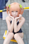bikini collar cosplay harusaki_chiwa one-piece_swimsuit orange_hair ore_no_kanojo_to_osananajimi_ga_shuraba_sugiru sakuya see-through swimsuit twintails rating:Safe score:1 user:nil!