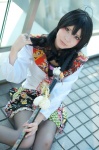 blouse cape cosplay hachimaru katana miniskirt pantyhose skirt sword tagme_character tagme_series rating:Safe score:4 user:nil!