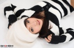 bikini_bottom dress girlz_high knit_hat murakami_airi striped sweater_dress swimsuit rating:Safe score:1 user:nil!