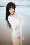 barbie beach bikini_bottom cardigan cleavage ocean swimsuit wet xiuren_150 rating:Safe score:2 user:nil!