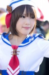 campaign_girl cosplay hat kipi monster_hunter sailor_uniform school_uniform tie rating:Safe score:0 user:pixymisa