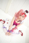 bra choker cleavage cosplay dress hat momose_riyu original pink_hair side_ponytail rating:Safe score:4 user:xkaras