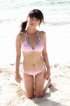 barefoot beach bikini cleavage kosaka_yuka ocean peach ponytail swimsuit rating:Safe score:1 user:nil!