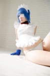 apron blue_hair cosplay eyepatch gloves hairband ikkitousen kibashi maid maid_uniform panties ryomou_shimei rating:Safe score:1 user:nil!