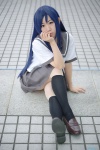 aragaki_ayase blue_hair cosplay kneesocks marili_shiuichi ore_no_imouto_ga_konna_ni_kawaii_wake_ga_nai pleated_skirt sailor_uniform school_uniform skirt rating:Safe score:1 user:nil!