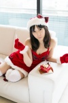 bow cake dress gloves koyomi santa_costume stocking_cap thighhighs zettai_ryouiki rating:Safe score:0 user:pixymisa