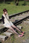 black_legwear dress necklace pantyhose sayo_(ii) sweater rating:Safe score:0 user:pixymisa