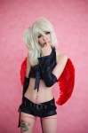 ahoge benio blonde_hair cosplay detached_sleeves halter_top hina shorts wings zone-00 rating:Safe score:2 user:nil!