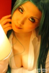 blouse cleavage cosplay green_hair morrigan_aensland open_clothes otomaru vampire_(game) rating:Safe score:2 user:nil!