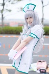 ayatori cosplay dress gloves idolmaster_2 nurse nurse_cap nurse_uniform shijou_takane silver_hair rating:Safe score:0 user:nil!