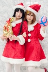 akiyama_mio cosplay hair_clips hirasawa_yui k-on! pantyhose santa_costume shiina_haru stocking_cap white_legwear yuushi rating:Safe score:0 user:pixymisa