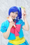 aikatsu! blue_hair chieri_(ii) cosplay jacket kiriya_aoi miniskirt side_ponytail skirt tshirt rating:Safe score:0 user:nil!