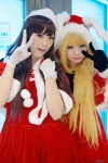 animal_ears blonde_hair bunny_ears cosplay dress gloves harumiya_yun neon original santa_costume shawl stocking_cap rating:Safe score:0 user:nil!