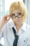 blonde_hair blouse cosplay glasses original school_uniform tie yuyu rating:Safe score:0 user:nil!