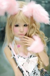 animal_ears blonde_hair bunny_ears choker cosplay dress himemiya_mahore original rating:Safe score:0 user:nil!