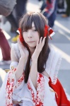 blouse cosplay detached_sleeves hakurei_reimu hino_(ii) miko skirt touhou rating:Safe score:0 user:nil!