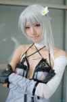bandages cleavage cosplay dress elbow_gloves gloves kaine nier saya silver_hair rating:Safe score:2 user:nil!
