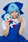 blouse blue_hair cirno cosplay hairbow jumper lenfried touhou rating:Safe score:2 user:nil!