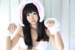 akirabbit animal_ears bikini_top bunny_ears collar cosplay fingerless_gloves itsuki_akira original swimsuit rating:Safe score:0 user:nil!