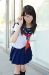 cosplay glasses ichigo_100 kneesocks pleated_skirt rinami sailor_uniform school_uniform skirt toujou_aya rating:Safe score:3 user:nil!