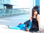 akiyama_mio cosplay gown kipi k-on! one_elbow_glove pantyhose striped top_hat rating:Safe score:3 user:nil!