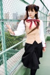 blouse cosplay fate/series fate/stay_night hair_ribbons inui_youko rooftop school_uniform skirt tie tohsaka_rin twintails vest rating:Safe score:0 user:nil!