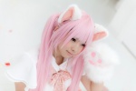 animal_ears blouse cat_ears cosplay enacat_(white_version) enako original paw_gloves pink_hair twintails rating:Safe score:1 user:nil!