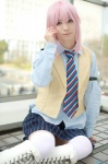 blouse boots cosplay harukanaru_toki_no_naka_de harukanaru_toki_no_naka_de_5 hasume_yuki mumu pink_hair pleated_skirt school_uniform skirt thighhighs tie vest zettai_ryouiki rating:Safe score:0 user:nil!