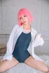 cosplay dress_shirt mike momo_velia_deviluke open_clothes pink_hair school_swimsuit shinkon_keikaku swimsuit to_love-ru rating:Safe score:0 user:nil!