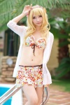 bikini_top blonde_hair blouse cosplay hairband mineo_kana miniskirt original pool skirt swimsuit rating:Safe score:2 user:nil!
