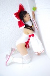 bodysuit boots cosplay detached_sleeves hairbow hakurei_reimu kneepads lenfried miko thighhighs touhou rating:Safe score:2 user:nil!