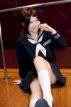 cosplay hair_clip kneesocks mashiro_yuki original pleated_skirt sailor_uniform scarf school_uniform skirt rating:Safe score:0 user:pixymisa