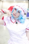 blouse blue_hair cosplay hat remilia_scarlet tamayura_kyouto touhou wristband rating:Safe score:0 user:pixymisa