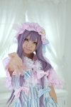 bed capelet cosplay dress enako hat patchouli_knowledge purple_hair touhou rating:Safe score:1 user:nil!