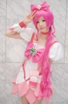choker cosplay cure_blossom dress hairbow hanasaki_tsubomi heartcatch_precure! makise_anji pink_hair pretty_cure rating:Safe score:1 user:nil!