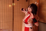 cleavage cosplay fan gauntlets hairbow kimono king_of_fighters kunoichi saku shiranui_mai rating:Safe score:0 user:nil!