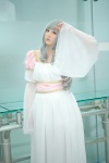 beads cosplay gown idolmaster pink_eyes shijou_takane side_ponytail silver_hair tenisuhai_nomu rating:Safe score:0 user:pixymisa