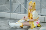 blonde_hair boots cosplay croptop cure_sunshine hairbows heartcatch_precure! miniskirt myoudouin_itsuki pantyhose pretty_cure shima skirt twintails rating:Safe score:1 user:nil!